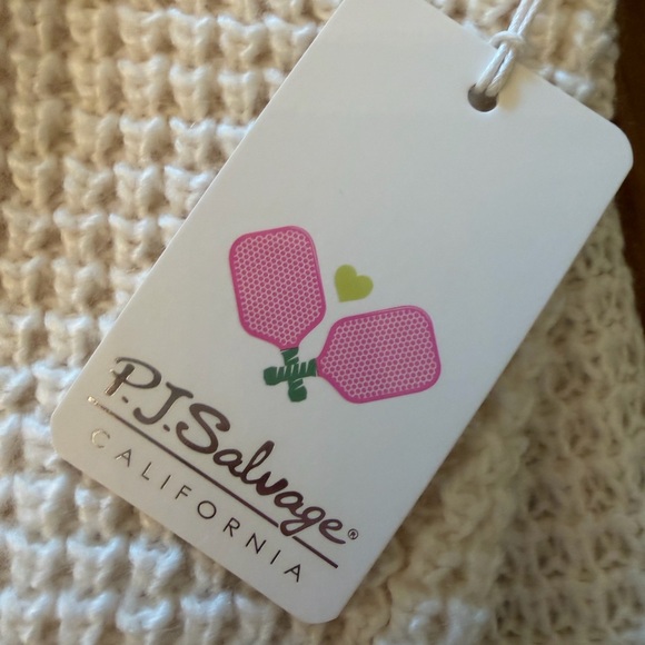 P.J. Salvage Cream Knit Cardigan with Green Trim - Women's Sweater BNWT Sz. XS - Picture 4 of 7